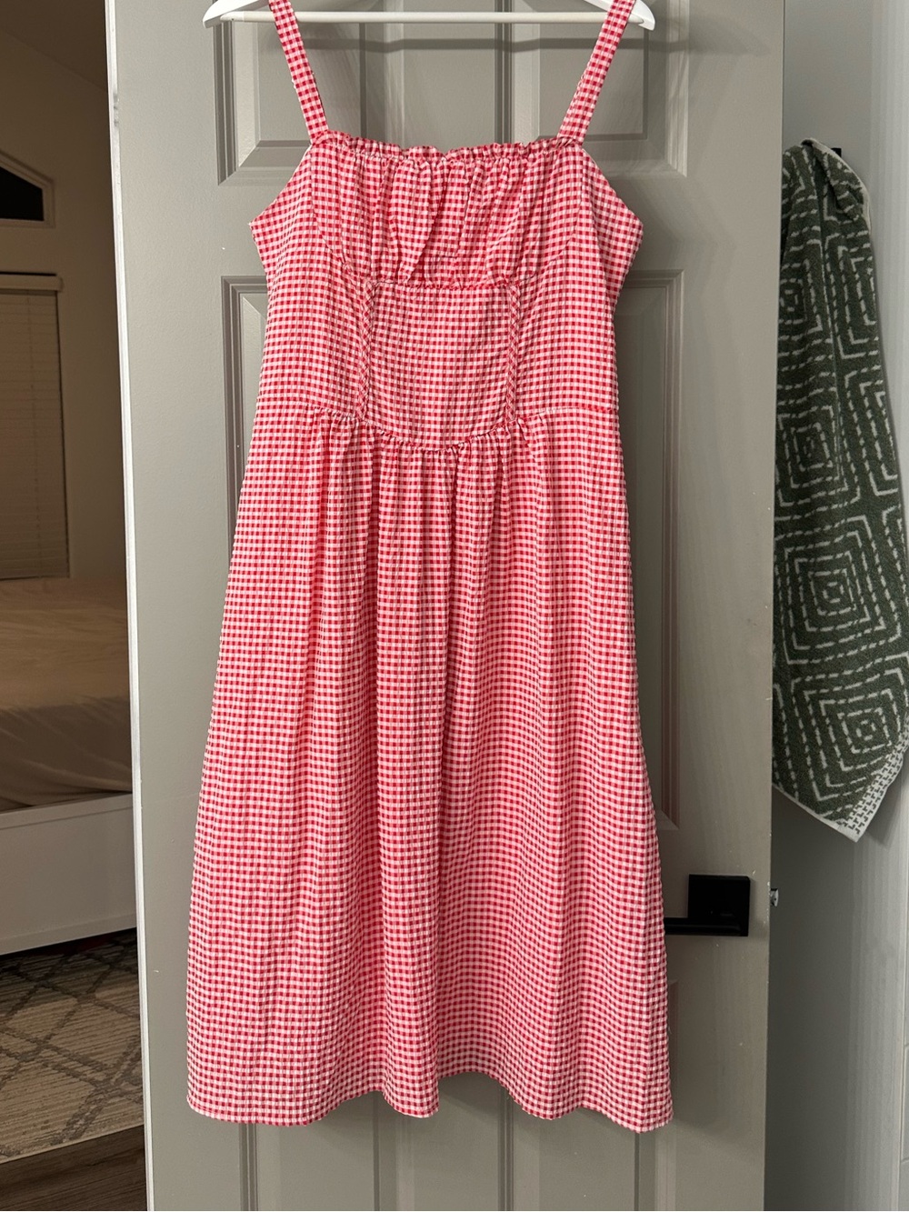 Red Gingham Sundress with Spaghetti Straps